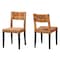 Bali & Pari Manrico Modern Bohemian Wood and Natural Rattan 2-Piece Dining Chair Set 238-2PC-13218-ZORO - alternate 1